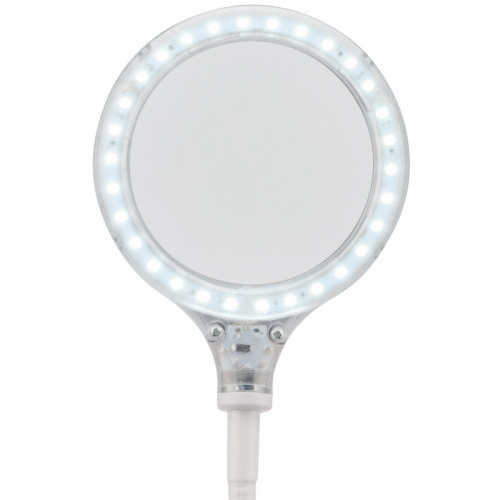 картинка Лупа настольная 3D с подсветкой 30 SMD LED,  подставка+прищепка,  ø95мм,  белая (2014-2R, BO) REXANT от магазина Сантехстрой