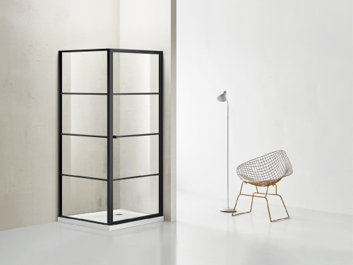 картинка Душевое ограждение Azario RICHMOND 900х900х1950, без поддона, прозрачное стекло 6 мм, цвет профиля черный (AZ-NAG1221 900 BLACK) от магазина Сантехстрой