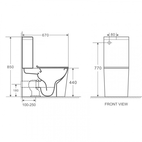 картинка Унитаз-компакт Azario Maro 670x380x850 напольный, безободковый, с бачком и сиденьем микролифт (AZ-2125A-R) от магазина Сантехстрой