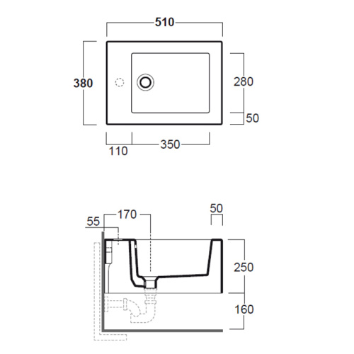картинка SIMAS Frozen Биде подвесное 38х51см, с 1 отв. под смеситель, цвет белый, без крепежа F85 от магазина Сантехстрой