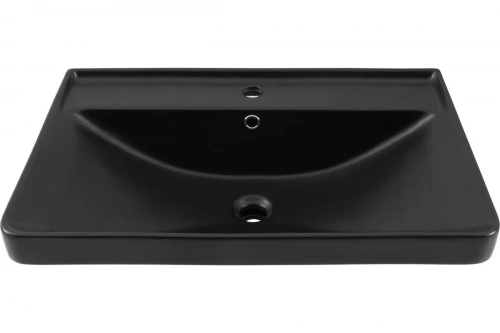 картинка Накладная керамическая раковина Aquanet Ирис 710х475х210 мм, черный матовый 00329248 от магазина Сантехстрой
