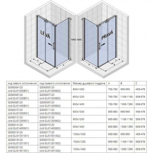 картинка Душевой уголок 99x78 см Riho Ocean O203 G006004120 прозрачное от магазина Сантехстрой