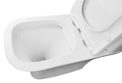 картинка Унитаз напольный Azario FRETTA SQUARE 650х340х790 безободковый с бачком и сиденьем микролифт (AZ-5121) от магазина Сантехстрой