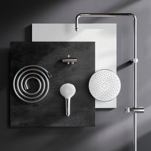 картинка F0790000 Gem душ.система, набор: верхн.душ d 220 мм, ручн.душ 1 ф-ция d 110 мм, переключатель, хром, от магазина Сантехстрой