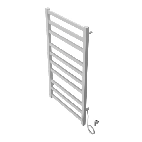 картинка Полотенцесушитель электрический AZARIO PALERMO 500/1000 квадрат, 10 секций, диммер справа, белый (AZ83850W) от магазина Сантехстрой