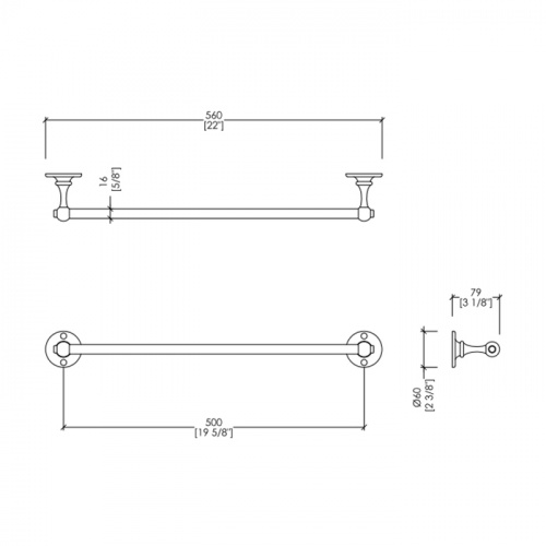 картинка Devon&Devon Cavendish Полотенцедержатель 56 см, цвет хром от магазина Сантехстрой