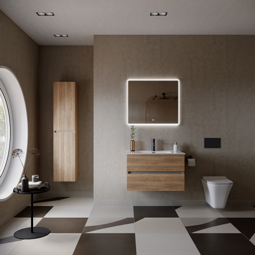 картинка Шкаф пенал Sancos Urban 35 PUR35EG подвесной Дуб Галифакс натуральный от магазина Сантехстрой