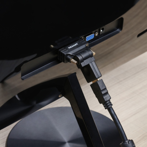 картинка Переходник поворотный,  штекер DVI-D - гнездо HDMI REXANT от магазина Сантехстрой