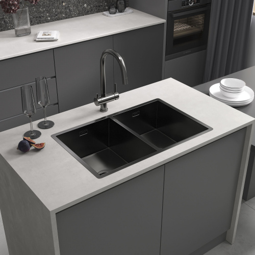 картинка Кухонная мойка Reflexion Garda RX2170BL оружейная сталь от магазина Сантехстрой