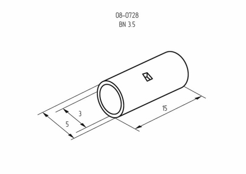 картинка Соединительная гильза L-15 мм 2.5-4 мм² (ГМЛ (DIN) 4) REXANT от магазина Сантехстрой