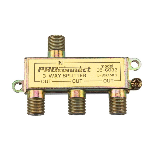 картинка Делитель ТВ х 3 под F разъём 5-900МГц PROconnect от магазина Сантехстрой