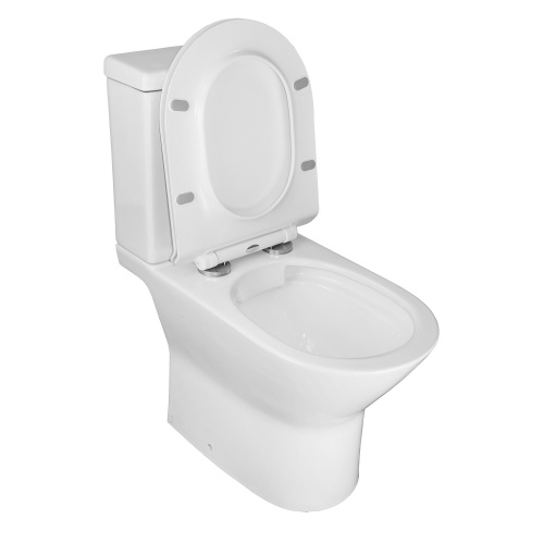 картинка Унитаз-компакт Azario Mons 380х650х790 напольный, безободковый, с быстросъемным сиденьем микролифт (AZ-76004) от магазина Сантехстрой