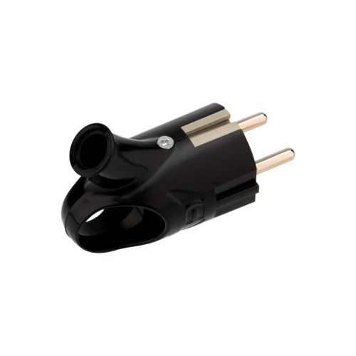 картинка Вилка Евро угловая с з/к 16А с кольцом черная REXANT от магазина Сантехстрой