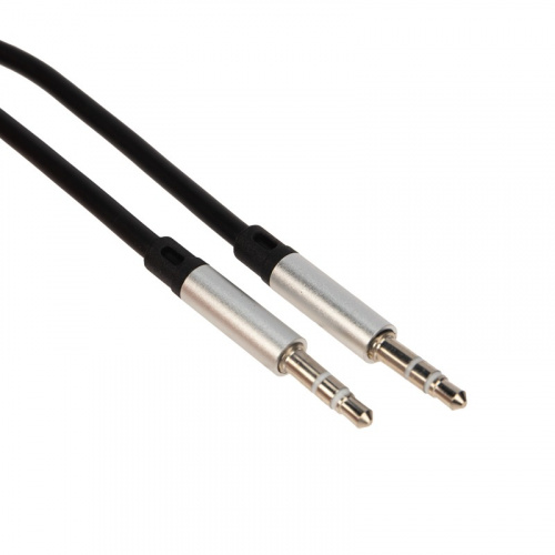 картинка Аудиокабель AUX 3.5 мм шнур 1 м черный от магазина Сантехстрой