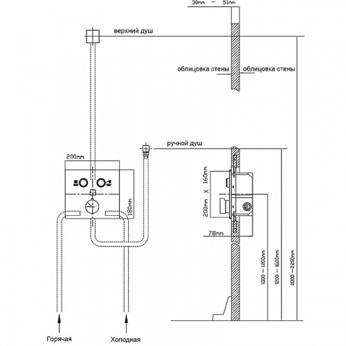 картинка Душевая система Vincea VSFW-4211RMB Черная матовая от магазина Сантехстрой