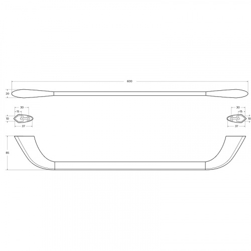 картинка Полотенцедержатель Cezares Liner LINER-TH-60-GM Оружейная сталь от магазина Сантехстрой
