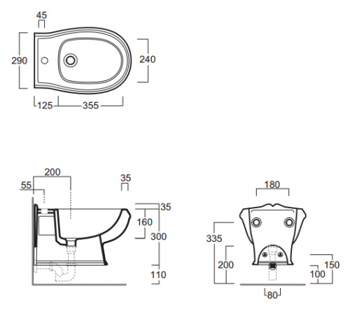 картинка Биде подвесное Simas Arcade AR843 от магазина Сантехстрой