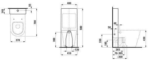 картинка Laufen New Classic Унитаз напольный безободковый 560х370х430 мм, выпуск универсальный, цвет белый от магазина Сантехстрой