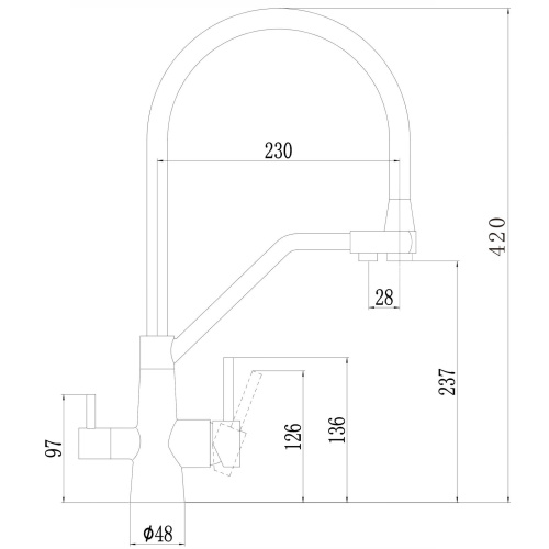 картинка Смеситель для кухонной мойки под фильтр питьевой воды Fmark (FS0662-Q02) от магазина Сантехстрой
