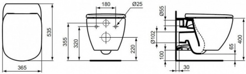 картинка Подвесной унитаз Ideal Standard Tesi AquaBlade T0079V1 от магазина Сантехстрой