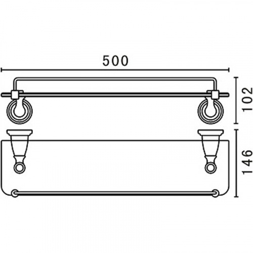 картинка Стеклянная полка Art&Max Bianchi AM-E-2611-Do Золото от магазина Сантехстрой