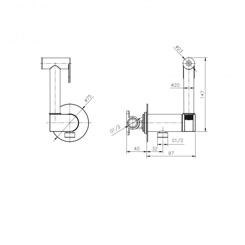 картинка Гигиенический душ встраиваемый RUSH Capri (CA1435-97) от магазина Сантехстрой