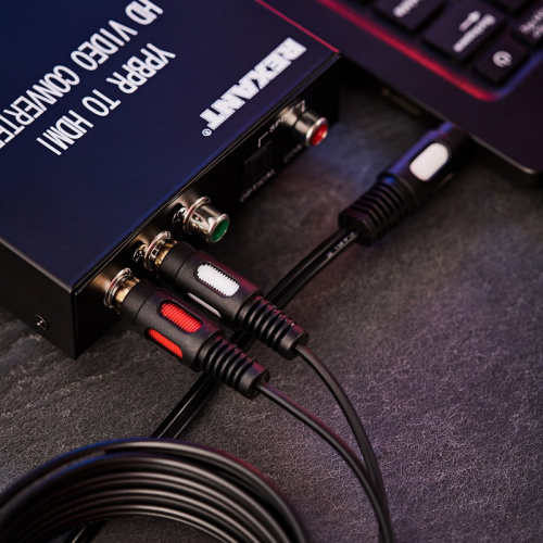 картинка Шнур Стерео 3,5мм - 2 RCA,  3м (GOLD) REXANT от магазина Сантехстрой