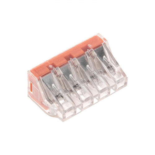 картинка Экспресс-клемма СМК 773-174 с пастой,  4-проводная 0,75-6 мм² (50 шт/уп) REXANT от магазина Сантехстрой