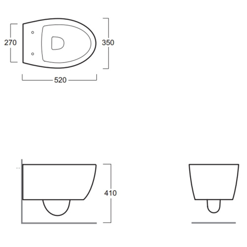 картинка Унитаз подвесной Simas Lft Spazio 350х520х390 безободковый, с креплением F85, цвет белый (LFT18bi) от магазина Сантехстрой