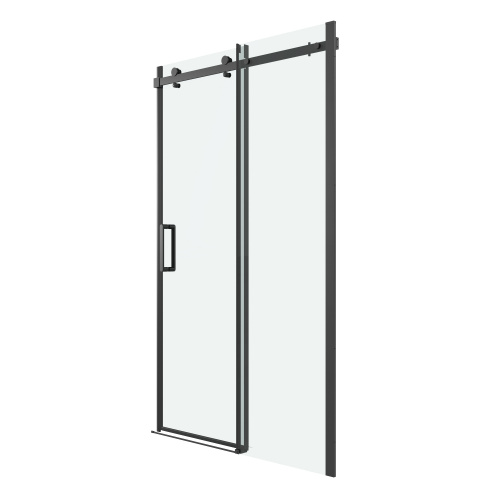 картинка Дверь в нишу Grossman Classic 100.K33.04.110.21.00 (110х195) черный матовый,стекло прозрачное,раздвижная, 1 место от магазина Сантехстрой