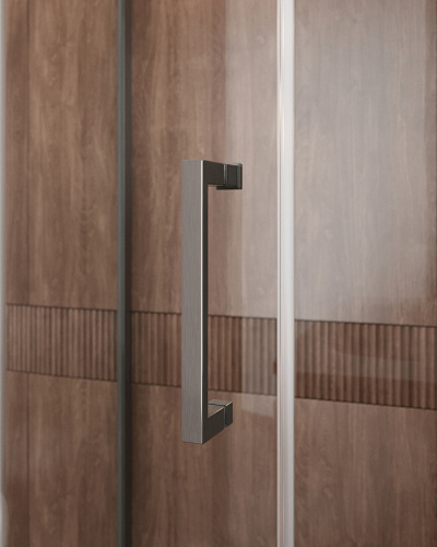 картинка Душевой уголок Cezares Molveno 90x90 MOLVENO-R-1-90-C-GM-IV профиль Оружейная сталь стекло прозрачное от магазина Сантехстрой