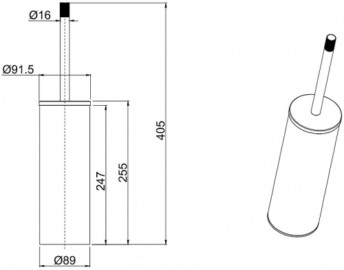 картинка Ершик для унитаза Allen Brau Priority 6.31009-31 Черный матовый от магазина Сантехстрой