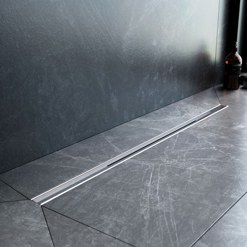 картинка W01SC-S11-080-05SB MasterFlow Трап для душа линейный универс затвор Slim line 80см цвет сталь мат от магазина Сантехстрой