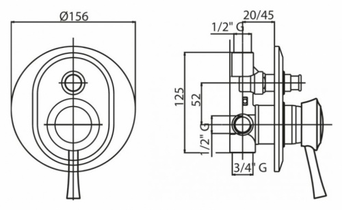 фото смеситель для душа cezares giubileo-vdim-02 бронза
