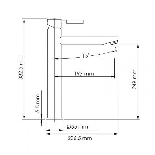 картинка Смеситель для раковины WasserKRAFT Gollach 3303H Черный матовый от магазина Сантехстрой