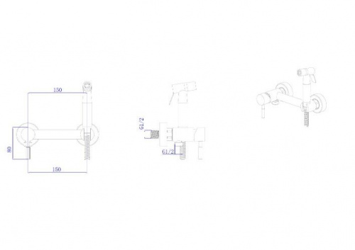 картинка Гигиенический душ встраиваемый RUSH Melos (SUS1101-99Black) от магазина Сантехстрой