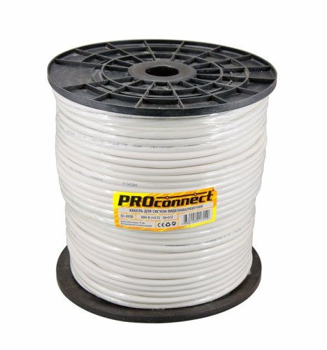 картинка Кабель КВК-В-2+2x0,75 мм² (Cu/CCA) (96) белый,  200 м,  PROconnect от магазина Сантехстрой