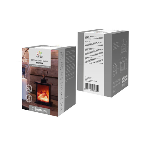 картинка Светодиодный камин Кантри с эффектом живого огня 12х12х18,5 см,  батарейки 3хАА (не в комплекте) от магазина Сантехстрой