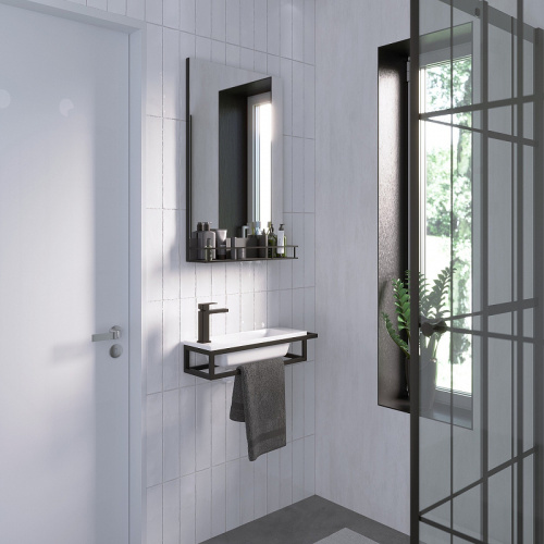 картинка Консоль для раковины Grossman Метрис 50 R 105002 Черный от магазина Сантехстрой