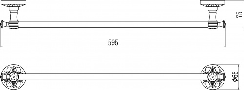 картинка Держатель для полотенец прямой 60 см Savol 58b (S-005824B) от магазина Сантехстрой
