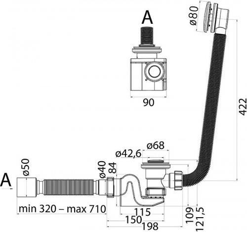 картинка Слив-перелив Cezares CZR-STP2-01 click-clack Хром от магазина Сантехстрой