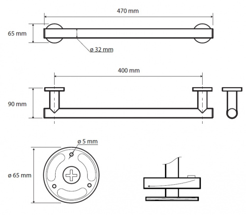 картинка Поручень Bemeta Dark 104307770 черный от магазина Сантехстрой