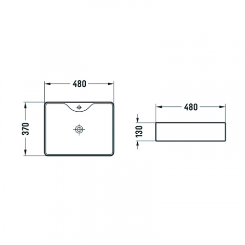 картинка Раковина накладная Azario 480*370*130 прямоугольная, белый (AZ-2010 SP) от магазина Сантехстрой