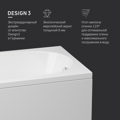 картинка W72A-170-075W-A2 Ванна акриловая Spirit 170x75 от магазина Сантехстрой
