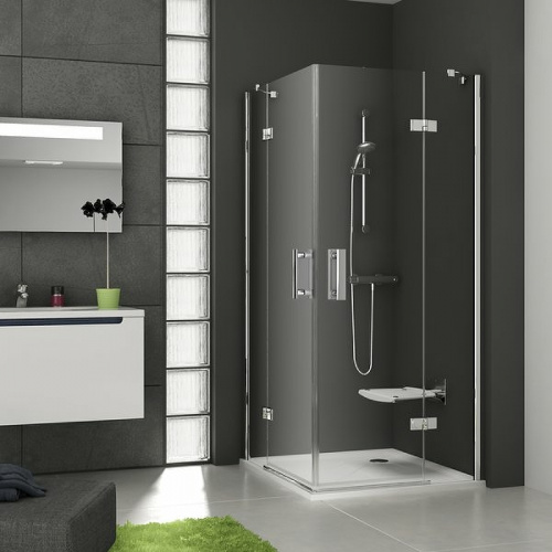 картинка Душевой уголок Ravak Smartline SMSRV4-80 80x80 1SV44A00Z1 профиль Хром стекло Transparent от магазина Сантехстрой