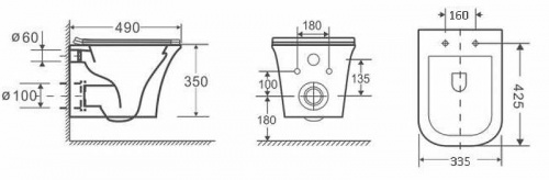 картинка Унитаз Grossman Classic GR-4463S подвесной Белый глянец с сиденьем Микролифт от магазина Сантехстрой