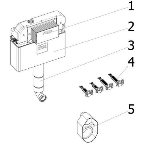 картинка Смывной бачок Viega Prevista Dry 8502 771904 без клавиши смыва от магазина Сантехстрой