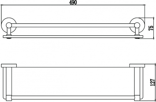 картинка Полка прямая (стеклянная) 50 см Savol 87 (S-508791) от магазина Сантехстрой
