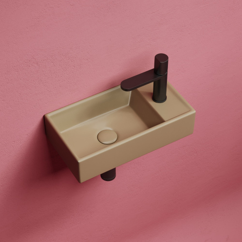 картинка CN6051LMC Умывальник подвесной прямоугольный (чаша слева, отверстие под смеситель справа) цвет капуч от магазина Сантехстрой