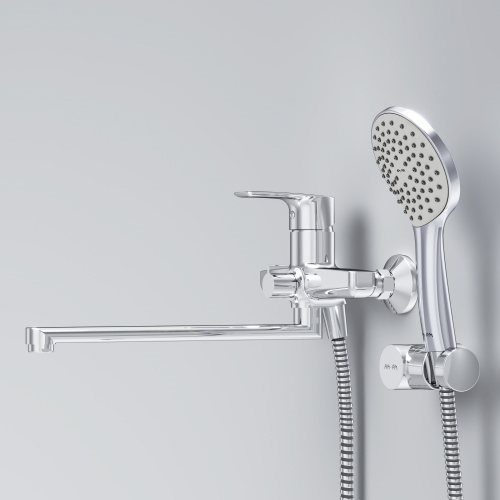 фото f90a95000 gem, смеситель д/ванны/душа, излив 320 мм, душевой набор, хром, шт.